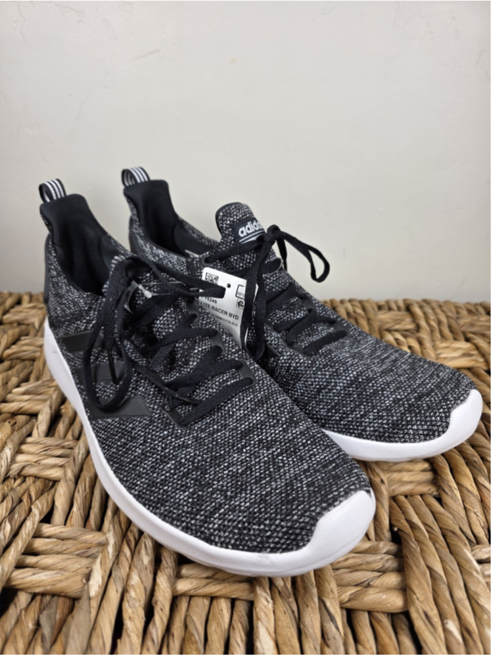 Adidas Lite Racer BYD Mens 12 Black White Cloudfoam Running Shoes NWT FY0245